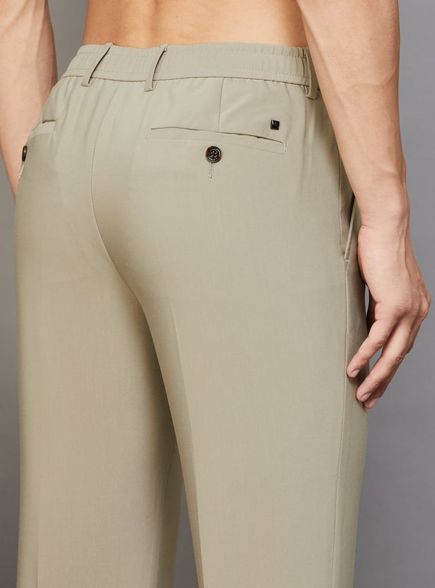 ARROW Solid Regular Formal Fit Trousers