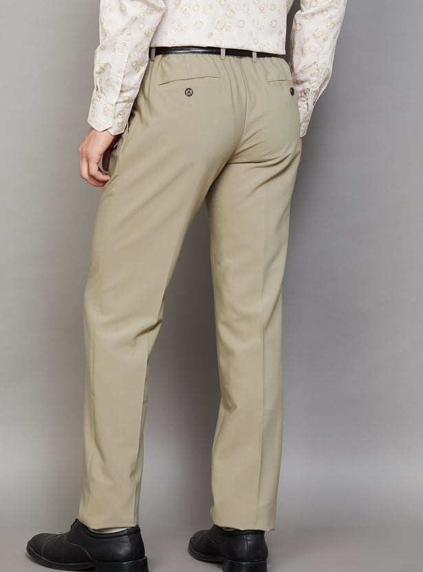 ARROW Solid Regular Formal Fit Trousers