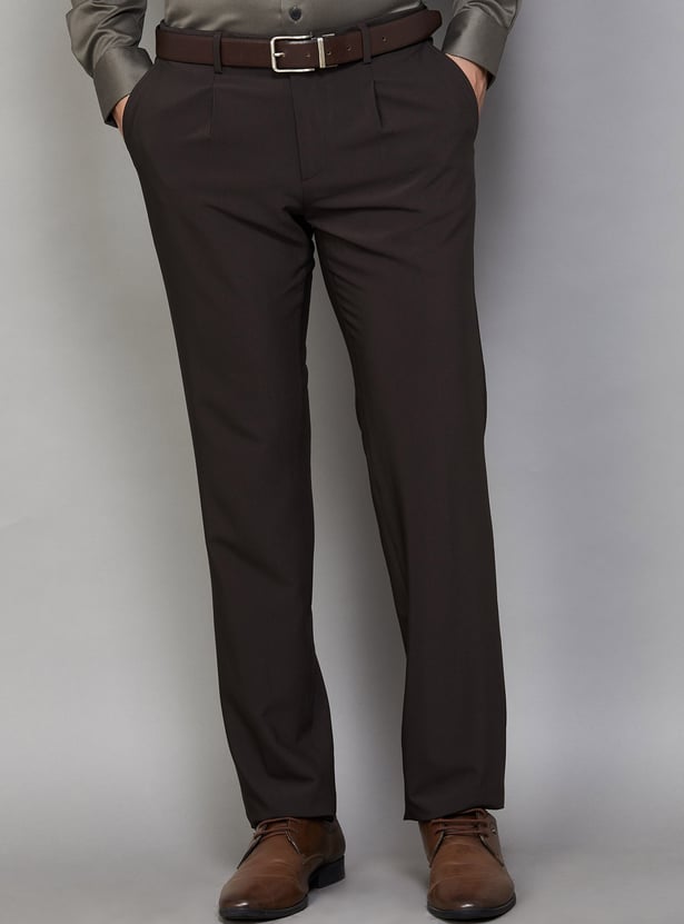 ARROW Solid Regular Fit Formal Trousers