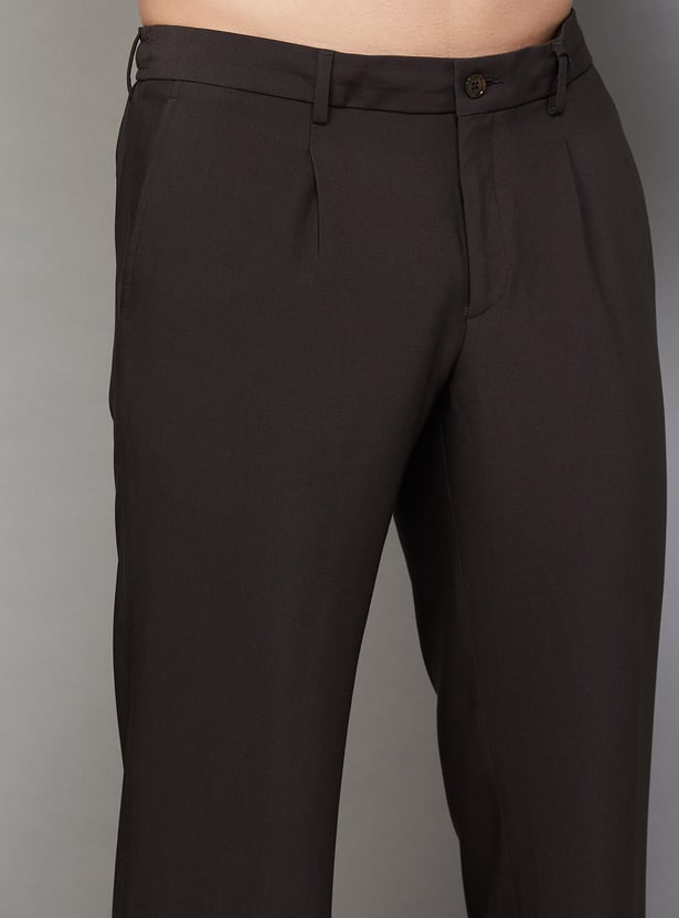 ARROW Solid Regular Fit Formal Trousers