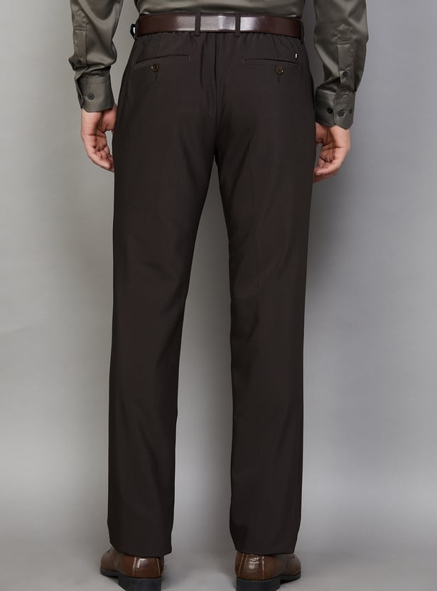 ARROW Solid Regular Fit Formal Trousers