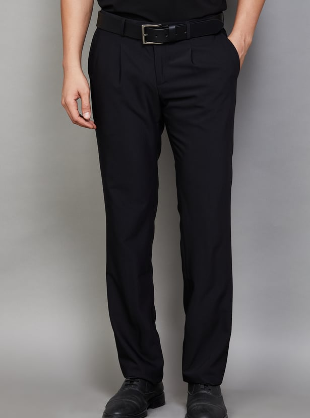ARROW Solid Regular Fit Formal Trousers