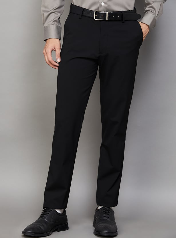 ARROW Solid Slim Straight Formal Trousers