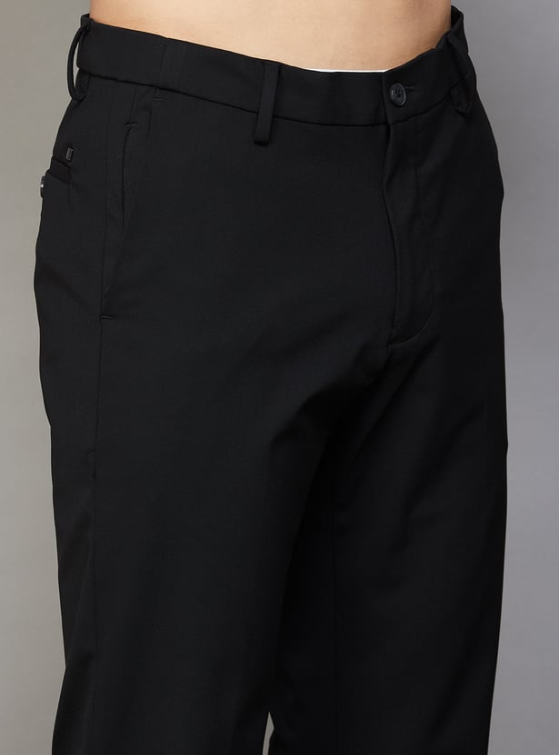 ARROW Solid Slim Straight Formal Trousers