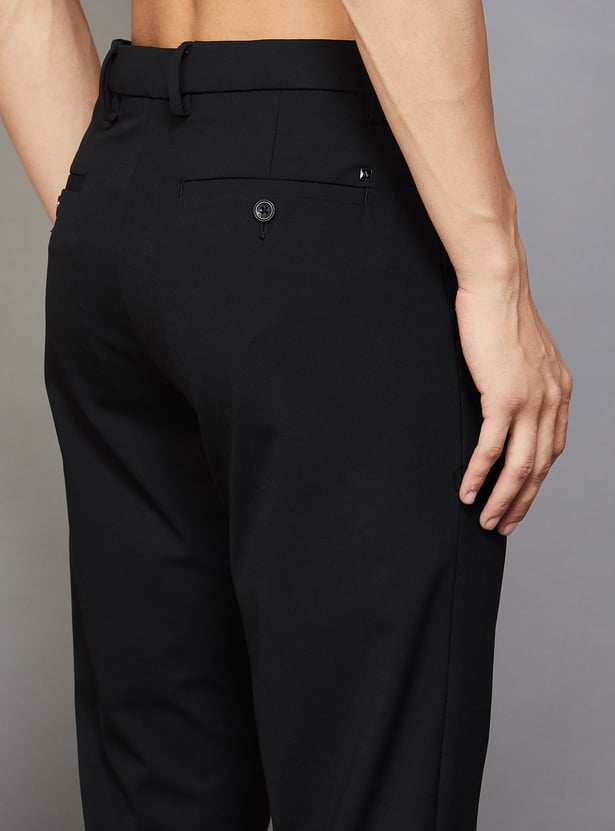 ARROW Solid Slim Straight Formal Trousers