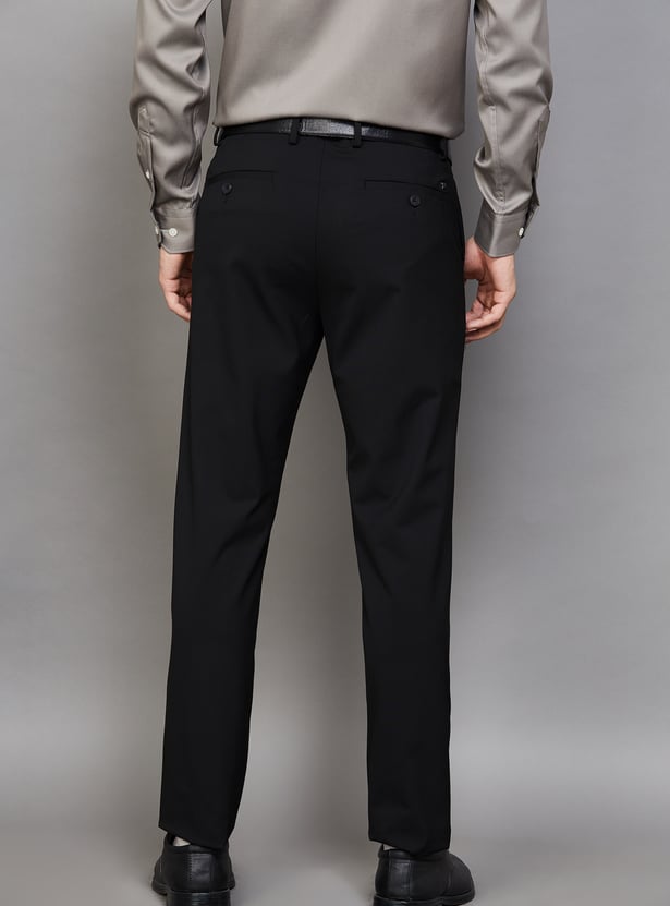 ARROW Solid Slim Straight Formal Trousers