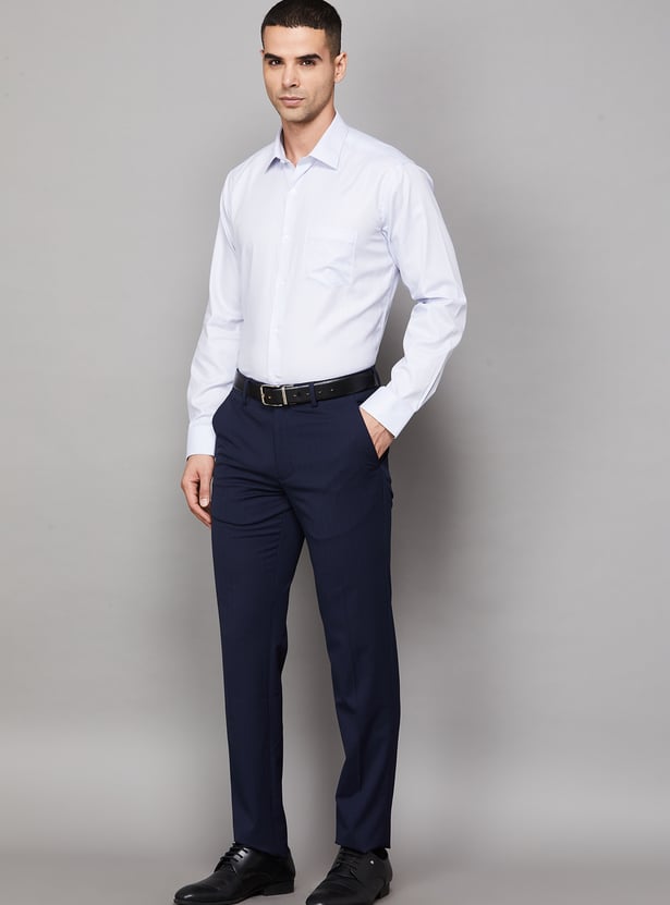 VAN HEUSEN Solid Slim Fit Formal Trousers