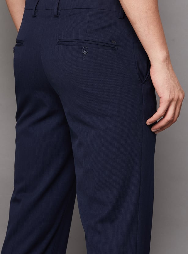 VAN HEUSEN Solid Slim Fit Formal Trousers