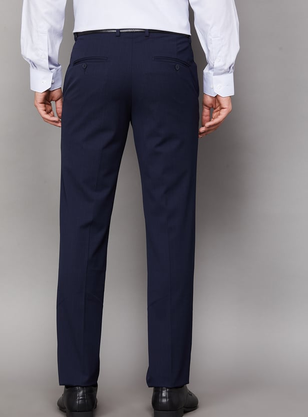 VAN HEUSEN Solid Slim Fit Formal Trousers