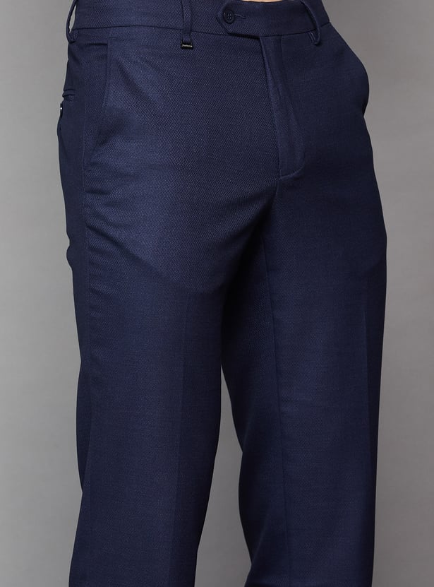 VAN HEUSEN Solid Slim Straight Formal Trousers