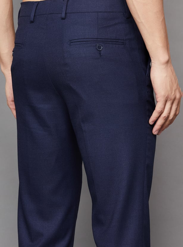 VAN HEUSEN Solid Slim Straight Formal Trousers