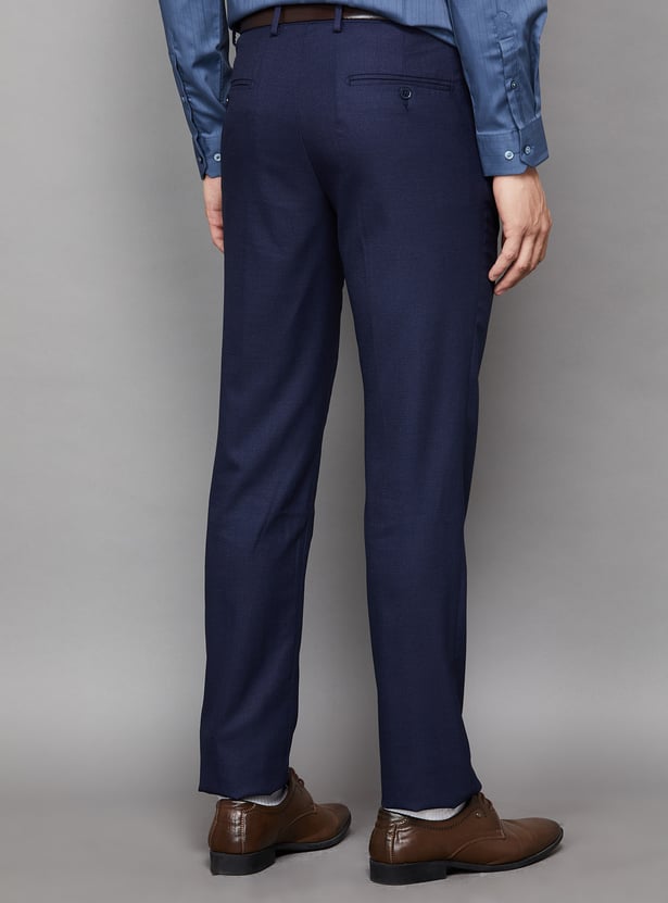 VAN HEUSEN Solid Slim Straight Formal Trousers