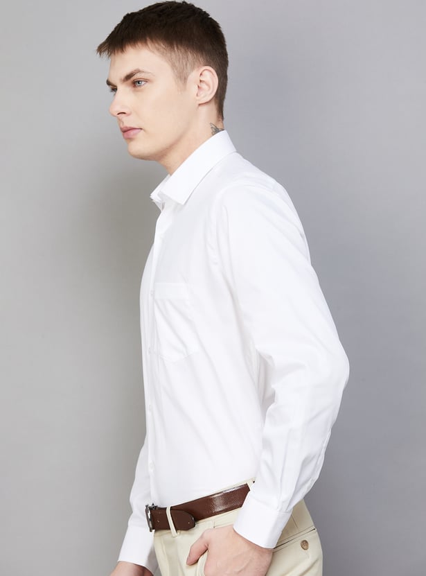 VAN HEUSEN Solid Custom Fit Formal Shirt