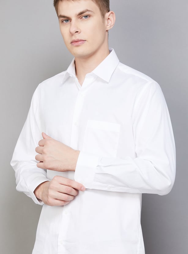 VAN HEUSEN Solid Custom Fit Formal Shirt