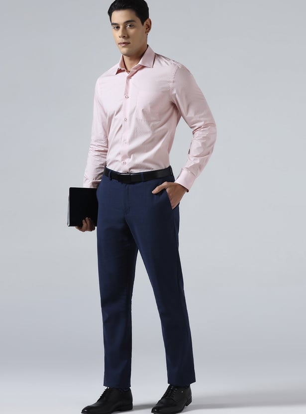 BLACKBERRYS Textured Slim Fit Formal Shirt
