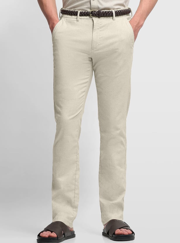 ARROW SPORT Solid Mid Rise Regular Trousers