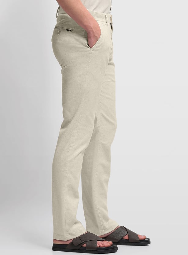 ARROW SPORT Solid Mid Rise Regular Trousers