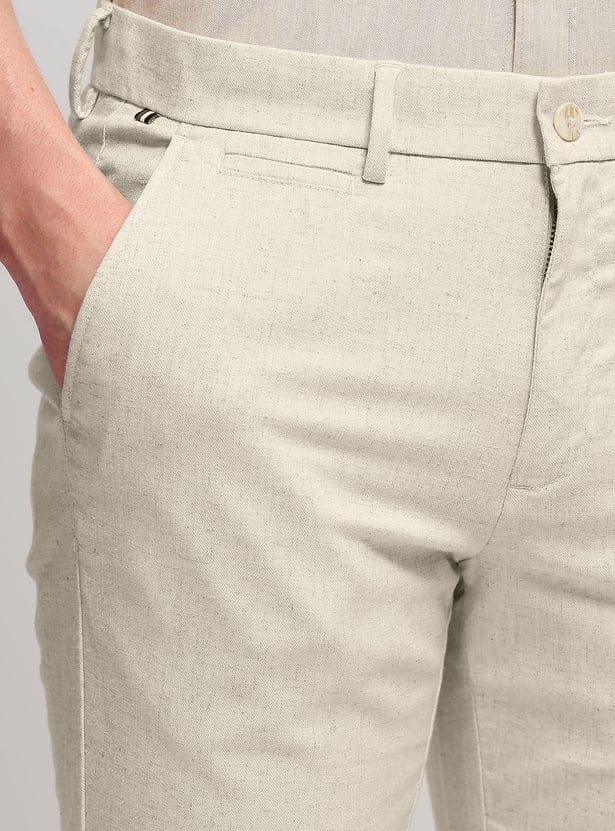 ARROW SPORT Solid Mid Rise Regular Trousers