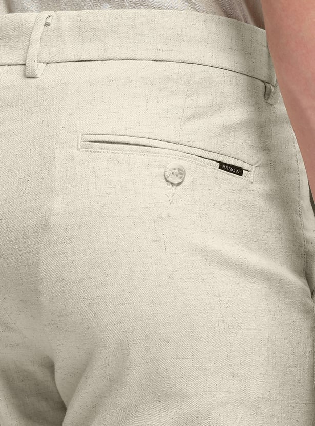 ARROW SPORT Solid Mid Rise Regular Trousers