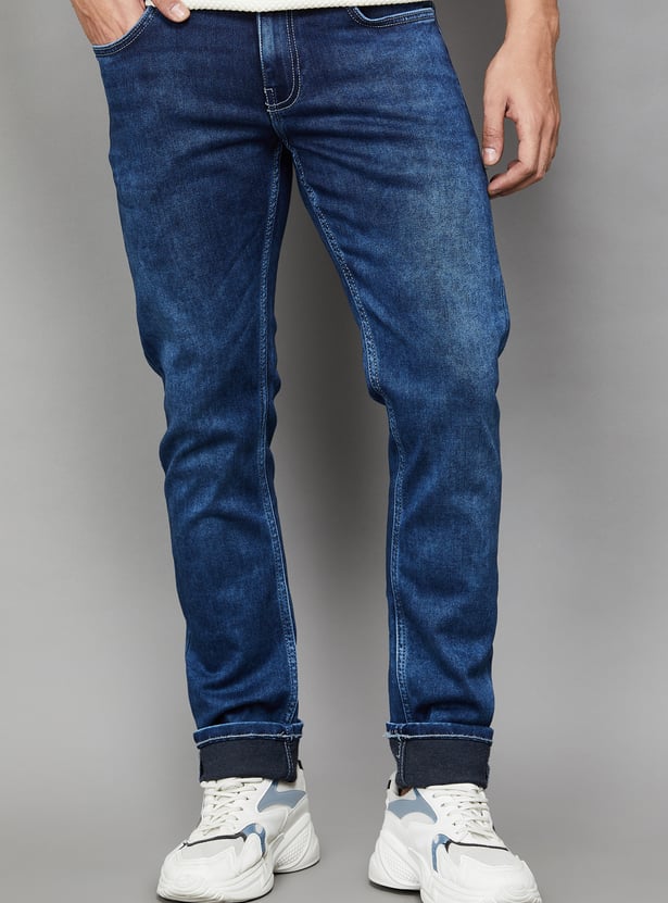 CELIO Darkwashed Slim Tapered Jeans