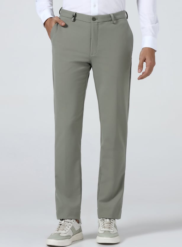 BLACKBERRYS Solid Super Slim Fit Formal Trousers