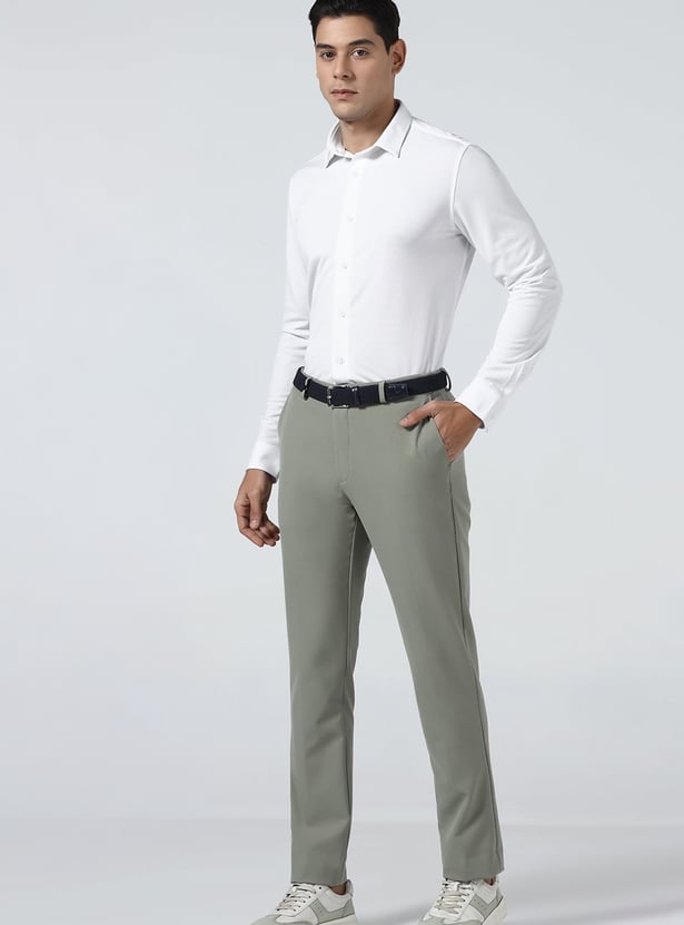 BLACKBERRYS Solid Super Slim Fit Formal Trousers
