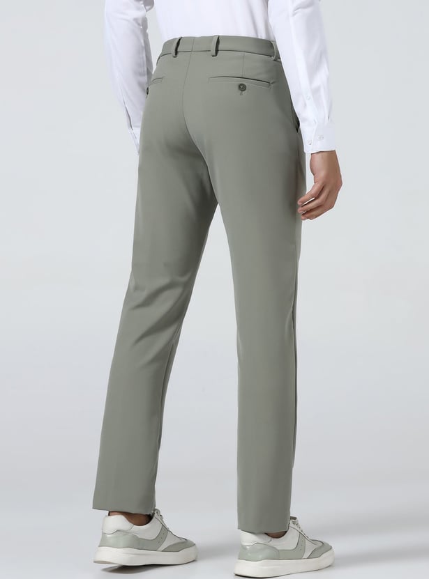 BLACKBERRYS Solid Super Slim Fit Formal Trousers