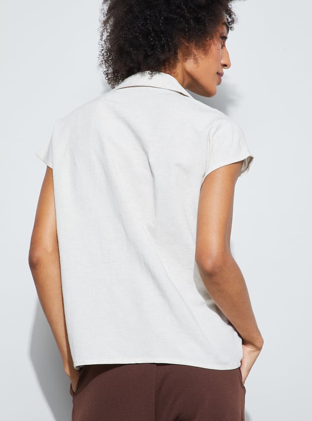 CODE Floral Embroidered Shirt