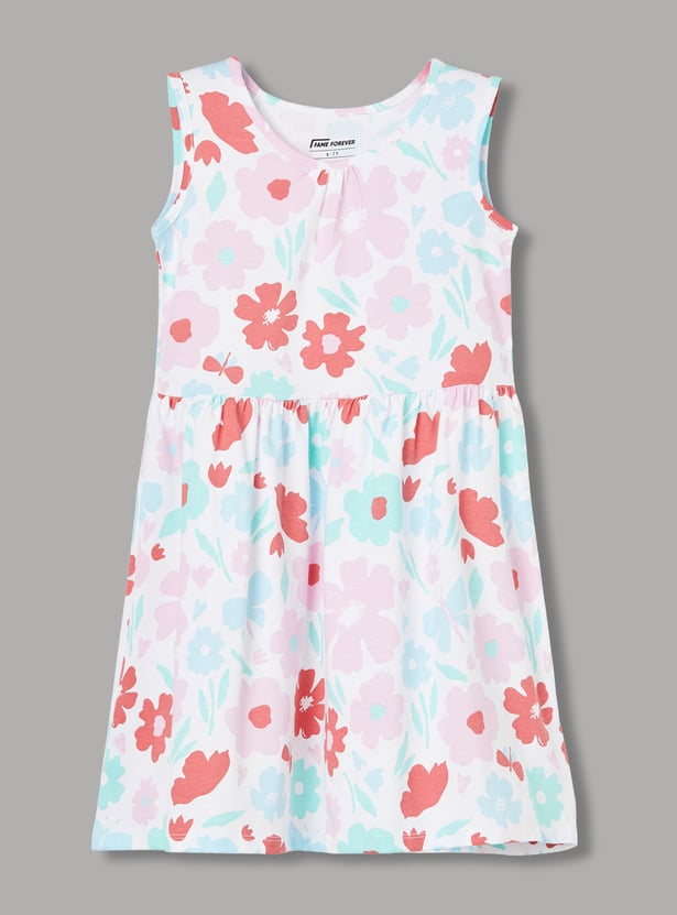 FAME FOREVER Girls Printed Sleeveless Dress