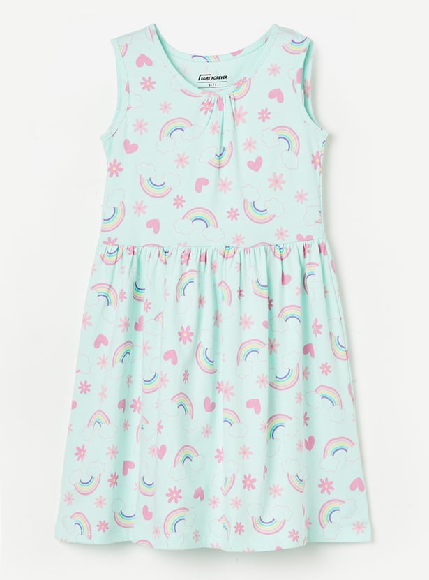 FAME FOREVER Girls Printed Sleeveless Dress