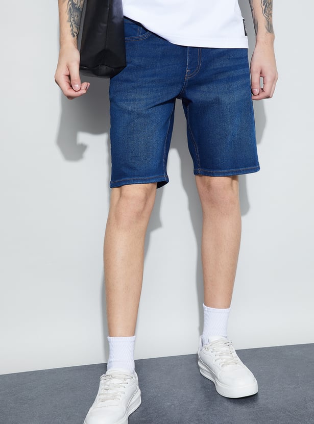 DENIMIZE Washed Denim Shorts