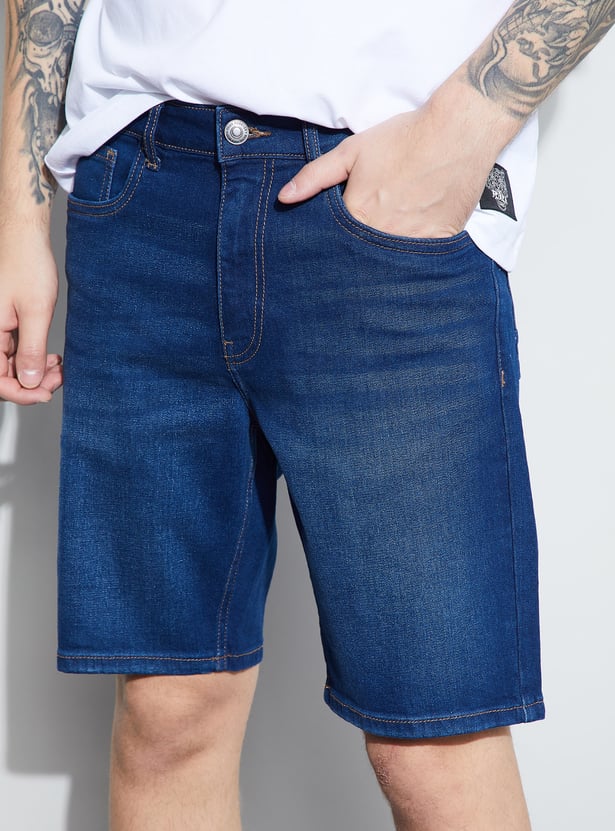 DENIMIZE Washed Denim Shorts