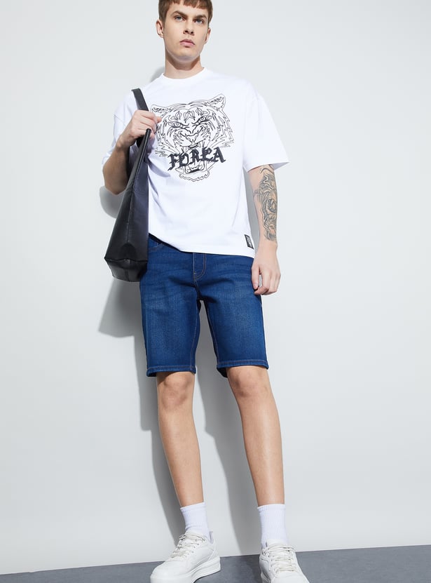 DENIMIZE Washed Denim Shorts