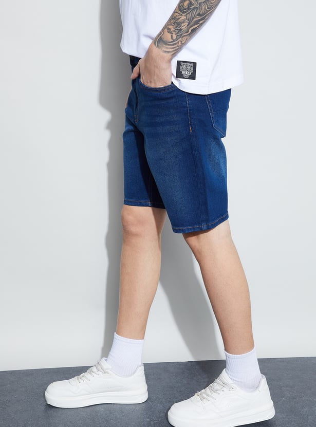 DENIMIZE Washed Denim Shorts