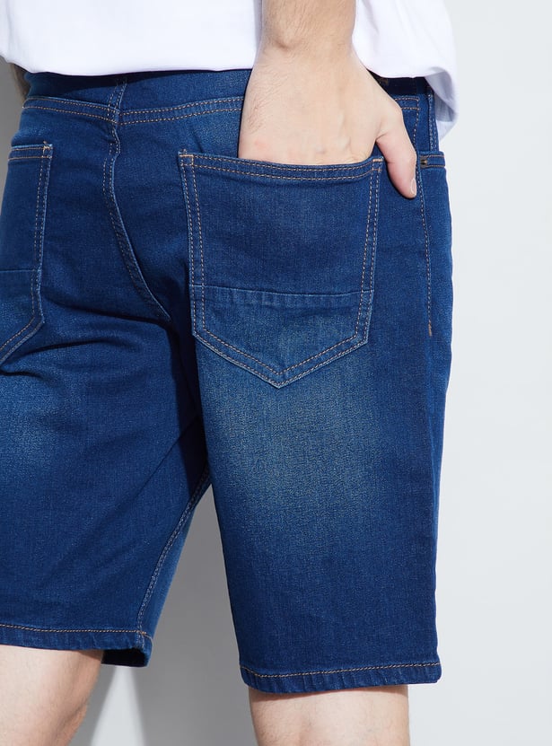 DENIMIZE Washed Denim Shorts