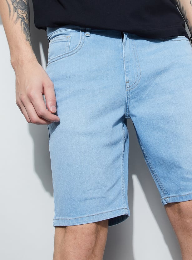 DENIMIZE Washed Denim Shorts
