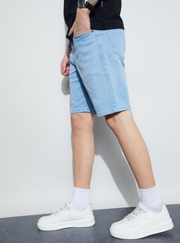 DENIMIZE Washed Denim Shorts