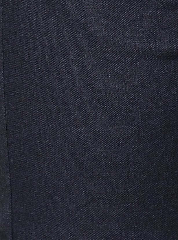 PARK AVENUE Solid Slim Straight Formal Trousers