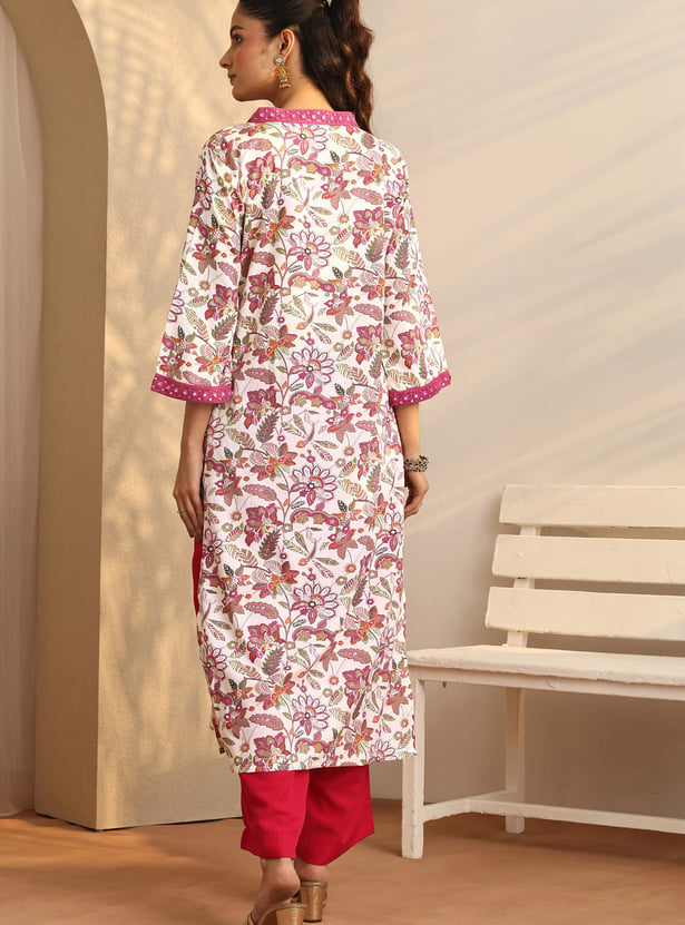 LIBAS Floral Printed Straight Kurta