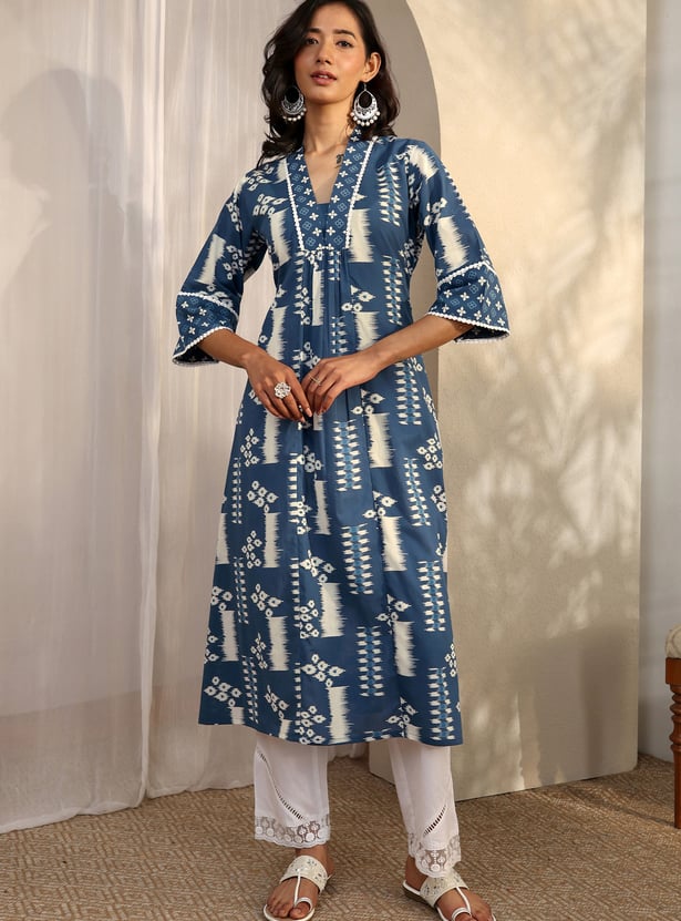 LIBAS Ikat Print A-line Kurta