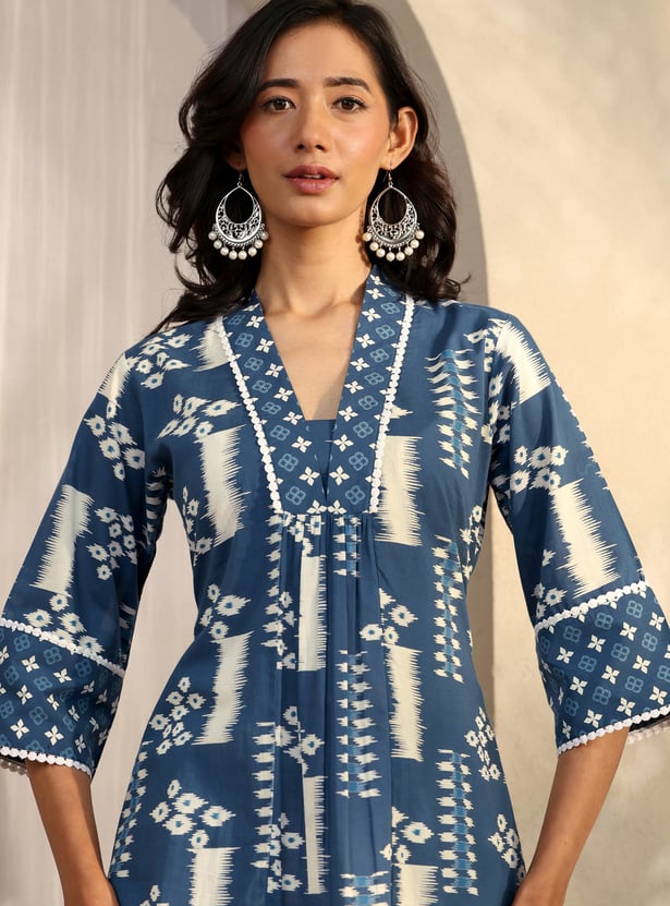 LIBAS Ikat Print A-line Kurta