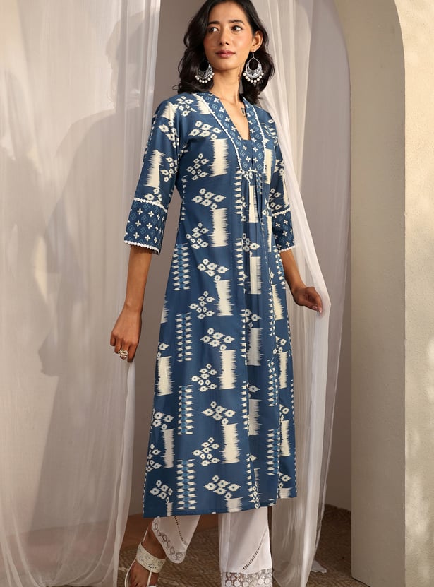 LIBAS Ikat Print A-line Kurta