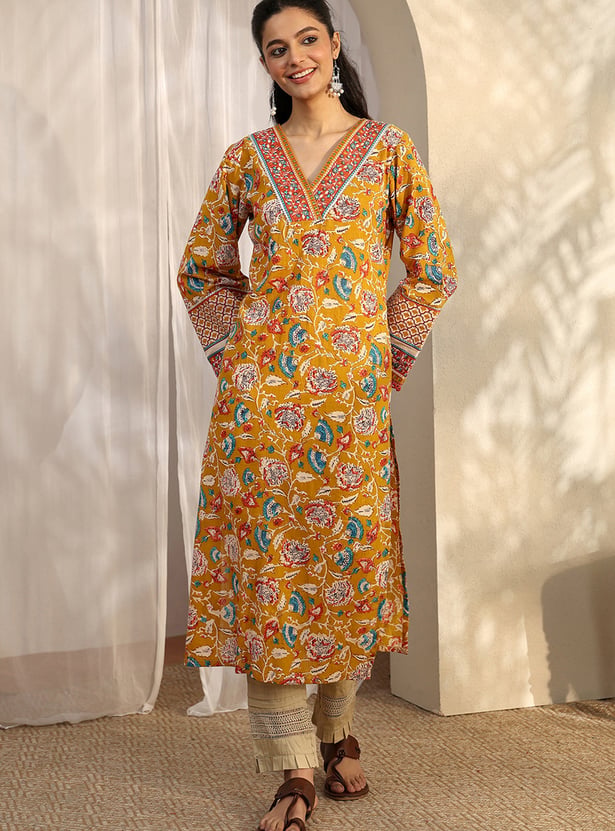 LIBAS Floral Printed Straight Kurta