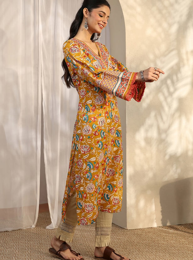 LIBAS Floral Printed Straight Kurta