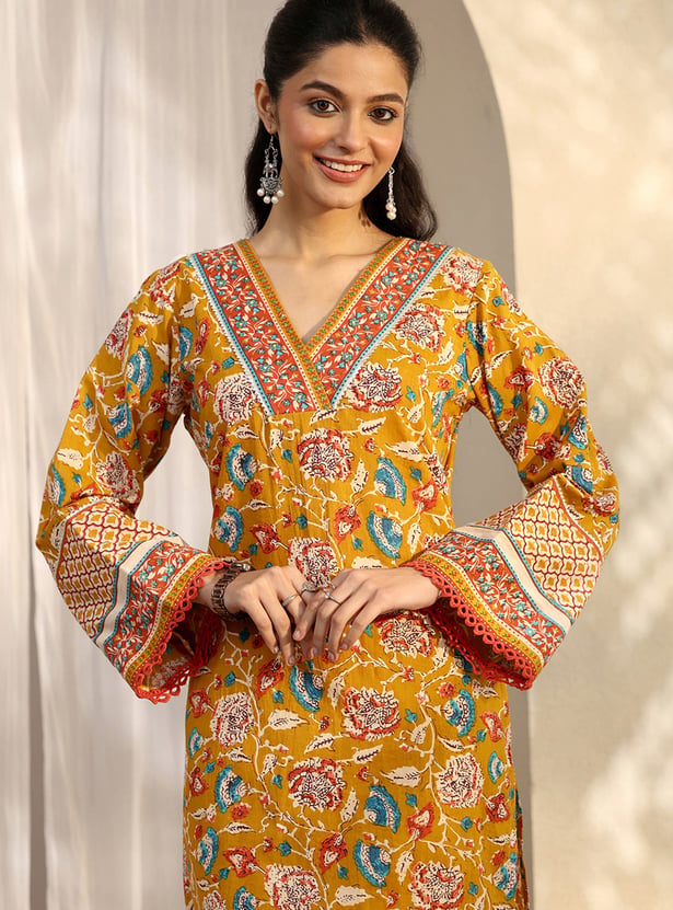 LIBAS Floral Printed Straight Kurta