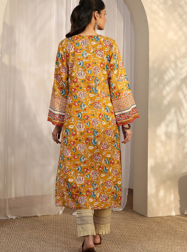 LIBAS Floral Printed Straight Kurta
