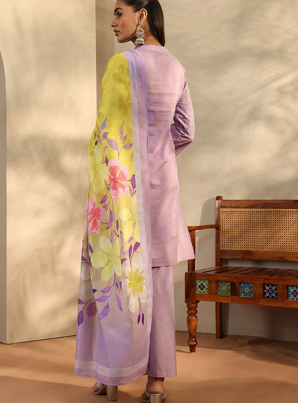 LIBAS Schiffli Kurta Set