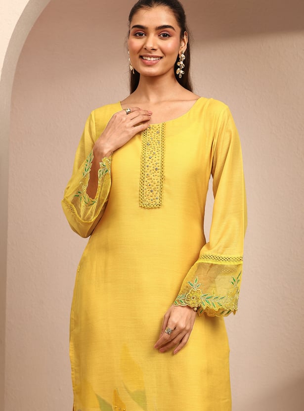 LIBAS Floral Print Straight Kurta Set