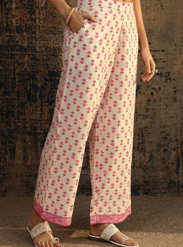 LIBAS Floral Print A-Line Kurta Set