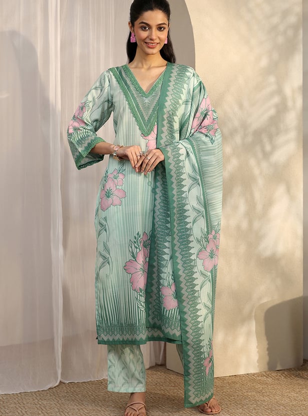 LIBAS Floral Print Kurta Set